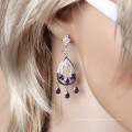 22894 xuping Bijoux de conception unique de couleur rhodiée Boucles d&#39;oreilles pendantes avec gros cristaux de Swarovski